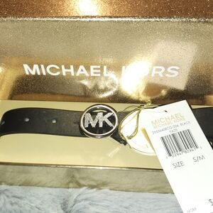 Michael Kors Black Belt with Silver Buckle